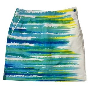 {EP Pro} Blue Green White Watercolor Performance Active Golf Skort Skirt